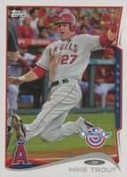 2014 Topps Opening Day #1 Mike Trout Sliding Baseball Card