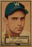 1952 Topps #190g Don Johnson Gray back Baseball Card