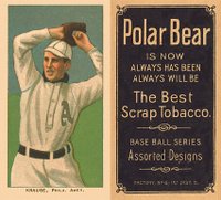 1909 White Borders Polar Bear #264 Harry Krause Pitching Baseball Card