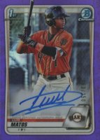 2020 Bowman Chrome Prospect Autographs #CPALM Luis Matos Purple Refractor Baseball Card