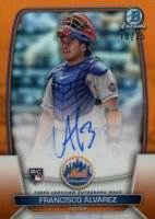 2023 Bowman Chrome Rookie Autographs #CRAFA Francisco Alvarez Orange Refractor Baseball Card