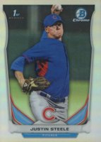 2014 Bowman Draft Picks #CDP120 Justin Steele Chrome-Refractor Baseball Card