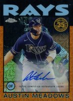 2021 Topps Silver Pack 1986 Chrome Promo #6 Austin Meadows Autograph-Orange Refractor Baseball Card