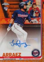 2019 Topps Chrome Update Autographs #LA Luis Arraez Orange Refractor Baseball Card