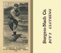 1916 Burgess-Nash Co. #115 George McBride Baseball Card