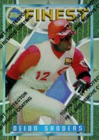 1995 Finest #205 Deion Sanders Refractor w/Coating Baseball Card