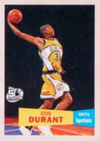 2007 Topps #112 Kevin Durant 1957-58 Variation Basketball Card
