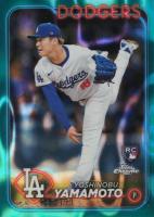 2024 Topps Chrome #18 Yoshinobu Yamamoto Aqua Lava Refractor Baseball Card