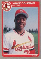 1985 Fleer Update #U-28 Vince Coleman Baseball Card