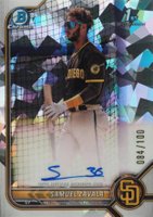 2022 Bowman Chrome Prospect Autographs #CPASZ Samuel Zavala Atomic Refractor Baseball Card