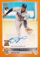 2022 Topps Chrome Update Autographs #ACWF Wander Franco Orange Refractor Baseball Card