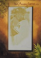 2019 Topps Allen & Ginter #36 Starlin Castro Mini-Framed Yellow Print Plate 1/1 Baseball Card