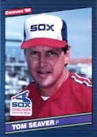 1986 Donruss #609b Tom Seaver (Green stripes) Green Stripes Around Name Baseball Card