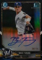 2018 Bowman Draft Chrome Draft Picks Autographs #CDABT Brice Turang Black Refractor Baseball Card
