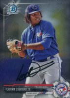 2017 Bowman Draft #BD150 Vladimir Guerrero Jr. Chrome-Wearing Glove-Facsimile Baseball Card