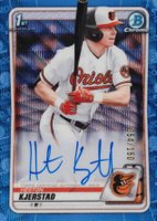 2020 Bowman Draft Chrome Draft Picks Autographs #CDAHK Heston Kjerstad Blue Wave Refractor Baseball Card