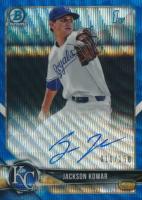 2018 Bowman Draft Chrome Draft Picks Autographs #CDAJKO Jackson Kowar Blue Wave Refractor Baseball Card