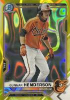 2021 Bowman Draft #BDC175 Gunnar Henderson Chrome-Yellow Lava Refractor Baseball Card