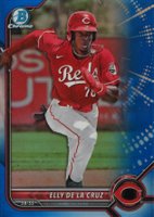 2022 Bowman Draft #BDC80 Elly de La Cruz Chrome-Blue Refractor Baseball Card