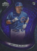 2022 Topps Chrome Black #14 Seiya Suzuki Purple Mini Diamond Refractor Baseball Card