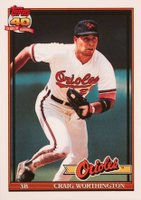 1991 Topps Tiffany #73 Craig Worthington Baseball Card