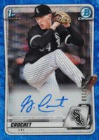 2020 Bowman Draft Chrome Draft Picks Autographs #CDAGC Garrett Crochet Blue Wave Refractor Baseball Card