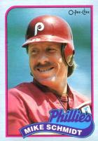 1989 O-Pee-Chee Box Panels-Hand Cut #L Mike Schmidt Baseball Card