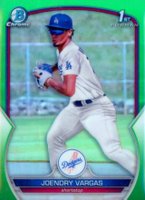 2023 Bowman Chrome Prospects #BCP218 Joendry Vargas Green Refractor Baseball Card