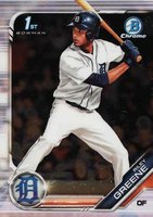 2019 Bowman Draft #BDC50 Riley Greene Chrome-With Bat Baseball Card