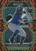 2022 Panini Prizm Draft Picks #PDP4 Termarr Johnson Tiger Stripes Prizm Baseball Card