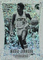 2021 Panini Prizm Draft Picks Flashback #15 Magic Johnson White Sparkle Prizm Basketball Card
