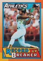 1990 Topps #7 Rickey Henderson Baseball Card