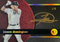 2024 Topps Diamond Icons Black Polychromatink #BPAJD Jasson Dominguez Red-Gold Ink Baseball Card