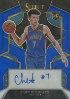 2022 Panini Select Rookie Signatures #RSCHR Chet Holmgren Blue Basketball Card
