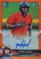 2018 Bowman Chrome Prospects Autographs #CPAYA Yordan Alvarez Orange Refractor Baseball Card
