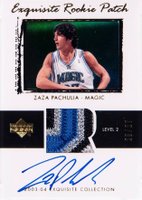 2003 Upper Deck Exquisite Collection #48 Zaza Pachulia Autograph Patch-Gold Basketball Card