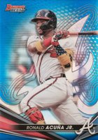 2022 Bowman's Best #34 Ronald Acuna Jr Blue Refractor Baseball Card