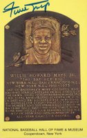 1999 Hall of Fame Autographs # Willie Mays Yellow HOF Plaque Baseball Card