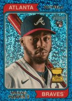 2023 Topps Heritage #30 Michael Harris II Chrome-Blue Sparkle Refractor Baseball Card