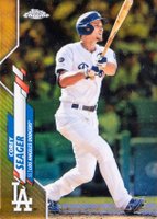 2020 Topps Chrome #196 Corey Seager Gold Refractor Baseball Card