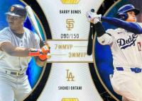 2025 Topps Welcome to the Club 3X MVP 3X MVP Dual #D1 Barry Bonds/Shohei Ohtani Blue Baseball Card