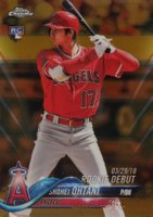 2018 Topps Chrome Update #HMT32 Shohei Ohtani Gold Refractor Baseball Card