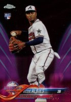 2018 Topps Chrome Update #HMT76 Ozzie Albies Pink Refractor Baseball Card