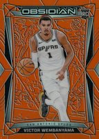 2023 Panini Obsidian #9 Victor Wembanyama Electric Etch Orange Flood Basketball Card