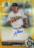 2017 Bowman Draft Chrome Draft Picks Autographs  #CDAAB Austin Beck Gold Refractor Baseball Card