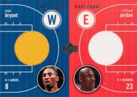 2003 Upper Deck East Coast/West Coast Jerseys #KB/MJ Kobe Bryant/Michael Jordan Basketball Card