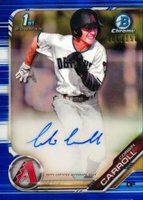 2019 Bowman Draft Chrome Draft Picks Autograph #CDACC Corbin Carroll Blue Refractor Baseball Card