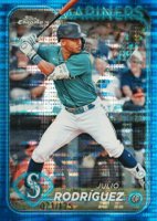 2024 Topps Chrome #300 Julio Rodriguez Blue Sonar Refractor Baseball Card
