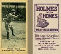 1916 Holmes for Homes Bread #20 Owen Bush Baseball Card