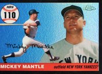 2006 Topps Chrome Mantle Home Run History #110 Mickey Mantle Black Refractor Baseball Card